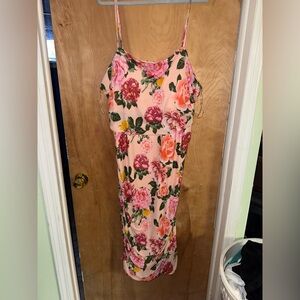 Floral Pink Sleeveless Dress